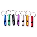 35PCS Aluminum Whistle with Key Chain, Emergency Situations Survival Whistle Key Ring, Multiple Colors Emergency Whistles for Hiking Camping Training Outdoors Sports