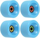 PATIKIL 65mm 78A Longboard Wheels with ABEC-11 Bearings, 4 Pack Soft Cruiser Wheels Street Wheels for Skateboards Skateboard Wheel PU Frosted, Blue