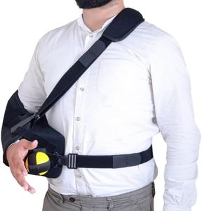 DR FRANKLYN'S Arm Sling Shoulder Immobilizer for Rotator Cuff Pain Relief, Surgery & Broken Arm- Shoulder Abduction Pillow for Injury Support - Brace Includes Pockets-Foam Stress Ball and Wedge