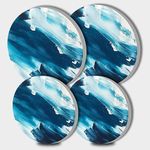 Abstract Style Electric Stove Burner Covers Set of 4 Round Stove Burner Covers 8 and 10 Inch Blue Oil Painting Gas Stove Burner Covers Metal Stove Burner Cover Cooktop, Home Decor Kitchen Decor