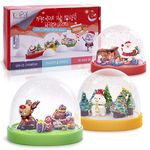 Kipipol Make Your Own Holiday Water Globe Kit – 3X DIY Snow Globe Making Kit w/ 3 Figures, 10 Packs of Modeling Clay for Sculpting, Crafts for Girls Ages 4-6, Arts and Crafts for Kids Ages 4-6-8-12