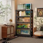 BEESTMUEBLE 55-90 Gallon Fish Tank Stand, Metal Aquarium Stand, Adjustable Heavy Duty Reptile Tank Stand, Sturdy 5-Tier Fish Tank, Modern Shelf for Living room (With Fences-47.2" W*23.6" D*72" H)