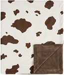 Sweet Jojo Designs Wild West Cow Baby Boy Receiving Security Swaddle Blanket for Newborn or Toddler Nursery Car Seat Stroller Soft Minky - Brown and Cream Western Southern Country Animal