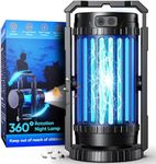 Evolpol Bug Zapper Outdoor, 4 in 1 Electric Mosquito Zapper with 5000mAh Battery, Portable & Rechargeable Fly Trap with Spotlights Cordless Mosquito Trap for Camping&Garden,Outdoor&Indoor (Black)