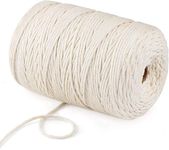 ecofynd 50m 4mm Natural Macrame Cord - Versatile Cotton Dori for Stunning Wall Hanging, Plant Craft, and Handmade Hangers - Ideal White Thread Rope for Creative DIY Projects, Ivory