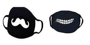 VRITRAZ Glow in the dark luminous Cotton Anti Dust, Pollution Face Mouth Mask for Man Woman Mustache SmallZip