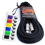 No Bull Nordell Music Gear' Premium XLR Cable (Black, 10m): Achieve a Clearer Audio Signal with Balanced Male to Female Microphone Lead, plus Cable Tie