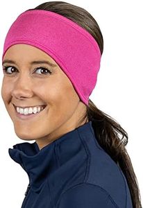 TrailHeads Women’s Ponytail Headband | Moisture Wicking Ear Band | The Power Running Headband - Heather Pink