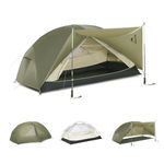 Naturehike Mongar Tent Camping Tent 2 Man Tent Waterproof Ultralight Trekking Tent Hiking Tent Double Layer for Hiking Climbing Outdoor Activities (20D Nylon/Olive Green)