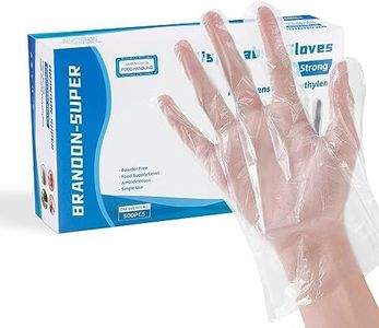 Brandon-super Food Prep Gloves Plastic Food Safe Gloves, Food Handling, One Size Fits Most Poly 500ct Clear 500 Count (Pack of 1)