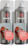 GLEAN Sticky Stuff Remover Gel Spray | 2x400ml | STICKY STUFF DISSOLVER | Removes Glue, Adhesives, Sticky Tape, Label Residue, Chewing Gum, Stickers | Multi-Surface: Wood, Glass, Metal, Tiles, Fabric