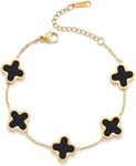 TICVRSS 18K Gold Plated Clover Brac