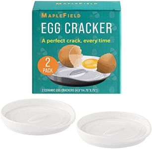 [2 Pack] Dual Purpose Egg Cracker Tool & Spoon Rest for Kitchen Counter - Simple Use Egg Breaker Tool Contains the Mess - Ceramic & Stylish Spoon Holder for Kitchen Counter