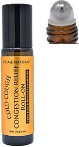 PRIME NATURAL Cold Cough Congestion Relief Essential Oil Roll on (10ml), Pre-Diluted Ready to Use Roller for Sinus, Sore Muscle, Headache & Sleep