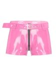 CHICTRY Men Shiny Metallic Swim Boxer Briefs Trunks Shorts Hot Pants Bikini Swimsuit Stage Underwear 6# Pink A L