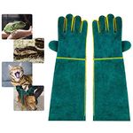 FIPASEN Anti-Bite Work Gloves, 40cm/ 15.7 Inch Bite Resistant Animal Handling Gloves for Welding, Gardening, Grooming, Handling Dog/Cat/Bird/Snake/Lizard/Turtle, Durable Protective Gloves