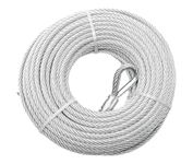 Commercial Uncoated Cable, 1/4" Diameter, 100' Length, 1400 lbs Working Load Limit, 7x19 Construction, Heavy Duty Wire Rope