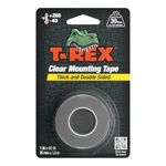 T-REX Clear Heavy Duty Double Sided Mounting Tape, Interior or Exterior, Holds up to 13.6kg, 25mm x 1.5m | Suitable for Doorbell, Signs, House Numbers, Number Plates, Plaques, Wall Hanging and more!