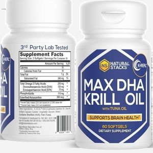 NATURAL STACKS Antarctic Krill Oil Softgels - 60 ct. Fish Oil Supplements for Cardiovascular & Immunity Support - Krill Oil Supplement for Brain Health with Potent Antioxidant