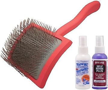 Chris Christensen Grooming Kit for Goldendoodles, Labradoodles, Poodles with Big G Dog Slicker Brush, Ice on Ice Detangling Spray, Pro Line Self Rinse Plus Spray