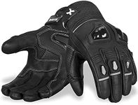 RideMaxx Premium Leather Motorbike Motorcycle Gloves Touch Screen Gloves with Racing gloves Riding Gloves (M, Racing Black)