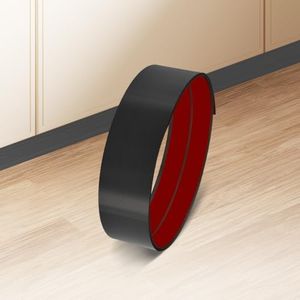 Soengsau Metal Kick Plate, Anti-Scratch Base Cover Kickplate, Peel and Stick Baseboard Molding Trim for Wall, Entrance Door, Kitchen Cupboard, Dishwasher Toe (196.8"L x 3.15"W, Brushed Black)