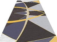 XQKXHZ Runner Rug, 3D Geometric Pattern Corridor Kitchen Stairs Hotel Long Carpet Anti-Skid Area Carpet Floor Mat, Wearable Soundproof, Free Cuting,Yellow,120x300cm