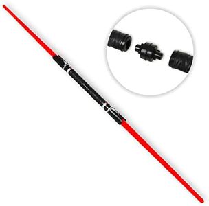 MewduMewdu 2-in-1 Light up Saber with Electronic Lights and Sound Effect for Kids and Adults, Double-Bladed Red LED Retractable Force FX Saber Sword as Party, Holiday, Birthday Gift(2 Pack)