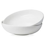 DOWAN 11.5" Large Serving Bowls, 3.2 Qt White Bowls, Serving Platter, Big Ceramic Bowls, Nesting Bowls, Centerpiece, Microwave & Dishwasher Safe, Set of 2