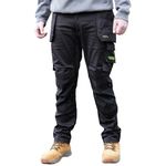 Apache ATS Flex Slim Fit Pro Stretch Work Trousers with Holster Pockets (UK, Waist & Inseam, 34, 31, Black)