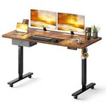 soges Electric Standing Desk Ergonomic Height Adjustable Desk Computer Desk Sit Stand Desk Home Office Desks,Memory Preset Controller,Cable Management,Replaceable Caster (Vintage Brown, 63×27.5in)