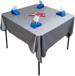 TSB Bridge Game Card Table Cover 55 x 55 inch(Square) Jumbo Size - Good to Fit 31 to 45 inch Square Card Tables - Premium Quality Velvet Card Tablecloth Soft and Cozy - Solid Color Grey