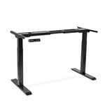 Dellonda Dual Motor Adjustable Desk Frame with Digital Controls, 100kg Capacity, Black - DH16