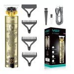 VGR V-076 Professional Hair Trimmer for Men – Precision Blade, 150 Min Runtime, 800mAh Lithium Battery, Type-C USB Cable, LED Display, 3 Guide Comb, Low Vibration (Gold) 1-Year Warranty