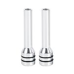 Qiilu 2Pcs Universal Car Truck Aluminum Interior Door Lock Knob Pins Cover(Silver)