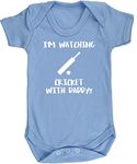 Hippowarehouse Shhh. I'm Watching Cricket with Daddy!! baby vest bodysuit (short sleeve) boys girls