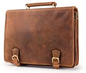 Visconti Visconti Hulk Full Flap Business Twin Compartment Briefcase, Tan, One Size