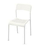 Ikea Steel, Epoxy/polyester powder coating Adde Chair (White) Pack of 4