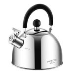 MAXCOOK 2.1 Quart/2L Stainless Steel Whistling Tea Kettle,Brushed Satin, Suitable to Boiling Water & Tea on Induction Stove, Gas Stove Top