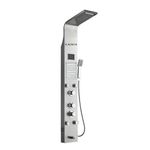 X-XONIER Stainless Steel 6 in 1 Shower Panel Thermostate Tower System, Rainfall shower, Waterfall, Body Massage Spray, Handheld Shower, Temperature Display, Easy Connect Panel,(Silver)