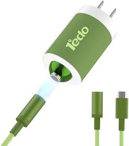 Magnetic for iPhone Charger, 1°edo GaN 65W Fast USB C Charger Block, PD 3.0 QC 4.0 Foldable Magnetic Fast Charger with 6FT Cable for iPhone 17/16 and More Series, Samsung Galaxy, iPad erc (Green)