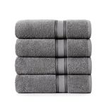 Large Bath Towels - 100% Cotton Bath Sheets, Extra Large Bath Towels, Zero Twist, 4 Piece Bath Sheet Set, Quick Dry, Super Soft Shower Towels, Absorbent Bathroom Towels - Cool Grey