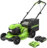 Greenworks 2 x 24V (48V) 20" Brushless Push Mower, (2) 4Ah USB Batteries and 4A Dual Port Charger, Green, MO48L4210