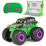 Monster Jam , Official Grave Digger Remote Control Monster Truck, Small 1:64 Scale, Includes Ramp, RC Cars Kids Toys For Boys And Girls Ages 3 4 5 6 And Up, Green