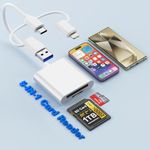 5-in-1 Multi Memory Card Reader-USB C Lightning USB3.0 Multi Card Reader for SD Card/TF Card, SD Card Reader Adapter for iPhone/iPad/MacBook/Samsung/PC Memory Stick Pro Duo Adapter Plug and Play