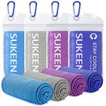 Sukeen Cooling Towel (40"x12"),Ice Towel,Soft Breathable Chilly Towel,Microfiber Towel for Yoga,Sport,Running,Gym,Workout,Camping,Fitness,Workout & More Activities (Blue/Grey/Purple/Dark Blue)