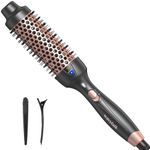 Wavytalk Thermal Brush, Curling Iron Brush with UK Plug, 38 mm Heated Hot Hair Brush to Create Natural Curls, Hot Round Brush for Smoother Appearance, Dual Voltage Feature for Blowout Look.