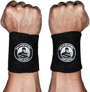 Kettlebells Wrist Guard [Bells of Steel] BellGuard Wrist Sweatband with Plastic Inserts for Shock Absorption | Gym Wrist Wraps, Wrist Brace for Working Out | One-Size-Fits-All, Pair of Wrist Guards