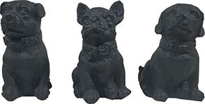 Teezori Vastu and Feng Shui Fabric Dog Puppy Statue for Wealth and Good Luck (Black, Standard) - 3 Pieces