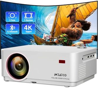 WZATCO Yuva Elite Automatic, Native 1080P Ultra Bright 12600 Lumens Projector for Home, 250” Screen | 5W Speaker | 2 Way Bluetooth | USB Screen Mirroring | White